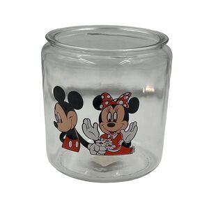 Mickey & Minnie Mouse Glass Jar By Anchor Hocking No Lid